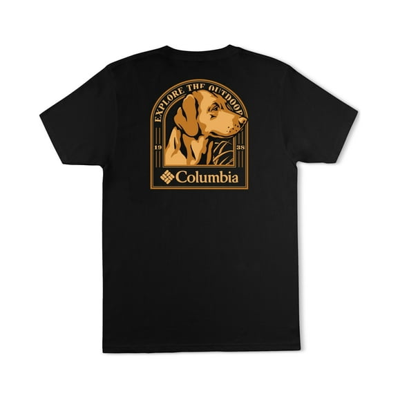 Columbia Men Regular fit Short Sleeve Graphic T-Shirt Shirt Medium Black Solid