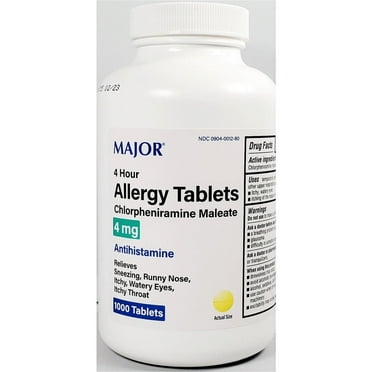 Major Chlorpheniramine Allergy 4 Mg 1000 Tabs