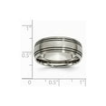 thumbnail image 2 of Titanium Grooved 8mm Satin Band Ring - Size 12, 2 of 2