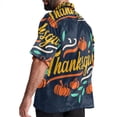 thumbnail image 3 of Thanksgiving Font Men's Short Sleeve Shirts, Casual, Printed, Button Down Short, Summer Beach Shirts, Unisex, 3 of 6