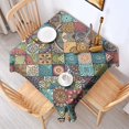 thumbnail image 2 of Multicolor Ethnic Geometric Pattern Square Tablecloth,Waterproof Square Table Cover,Wipeable Spillproof Washable Table Cover for Home Kitchen Party Decor 52"x52"(132x132cm), 2 of 6