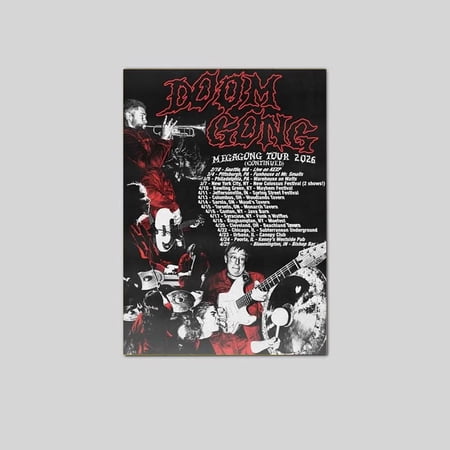 Doom Gong Poster Megagong Tour 2026 Psychedelic Rock Music Tour Poster Size 24''x36'' Googate