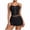 Black, variant on Matching Sets Summer 2 Piece Smocking Camisole Soft Pajama Set Button Down Ruffle Loungewear Solid Elegant Sleepwear