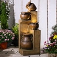 thumbnail image 4 of Fountain 4 Tiered Floor Standing Outdoor Water Fountains and Waterfalls for Garden, 4 of 12