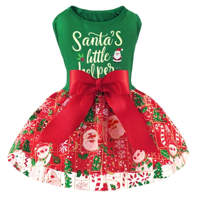 Vestido de Navidad para Perro XPUDAC Muñeco de Nieve de Tul para Perros Pequeños