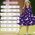 thumbnail image 6 of FKELYI Unicorn Moon Star Print Ruffle Twirly Dress for Girl Long Sleeve Crew Neck Casual Dress for Party Holiday Spring Fall Playwear for 3-14 Y Girls, 9-10 Y, 6 of 6