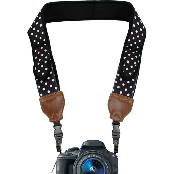 Comfort Digital Camera Neck Strap with Neoprene Cushion Padding & Storage Pockets by USA Gear - Works with Canon , Nikon , Sony and More Cameras