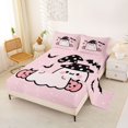 thumbnail image 2 of Feelyou Cute Ghost Bat Bed Sheets, Halloween Pumpkin Full Size Sheets, 4-Piece, 1 Flat Sheet, 1 Fitted Sheet and 2 Pillowcases, 2 of 5