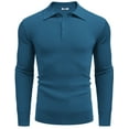 thumbnail image 5 of COOFANDY Mens Knit Polo Shirts Long Sleeve Casual Polo Sweaters Shirt Waffle Textured Collared Sweater, 5 of 7