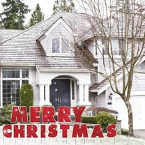 VictoryStore Red Merry Christmas Outdoor Yard Display, 14pcs W/Stakes 12404