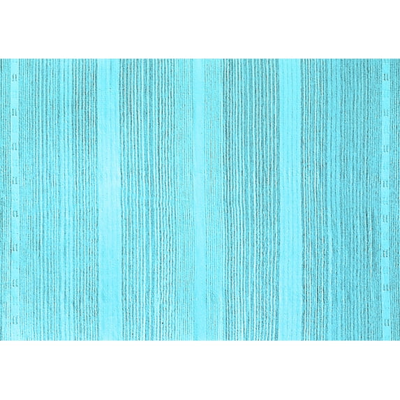 Ahgly Company Indoor Rectangle Solid Light Blue Modern Area Rugs, 2' x 5'