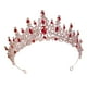 thumbnail image 4 of Coronas de diamantes de imitación Macarena Tiaras Diademas de Boda Novia Estilo Reina rojo, 4 of 8