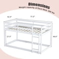 thumbnail image 3 of Bunk Bed Twin Over Twin, Low Twin Size Floor Bunk Beds with Ladder, Solid Wood Junior Bunk Bed for Teens Bedroom, No Box Spring Needed-White, 3 of 10
