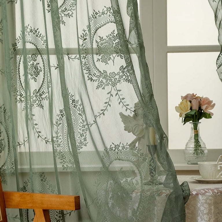 XmhyTop-A Lace Curtain 2 Pieces 140*260cm Lace Window Curtains