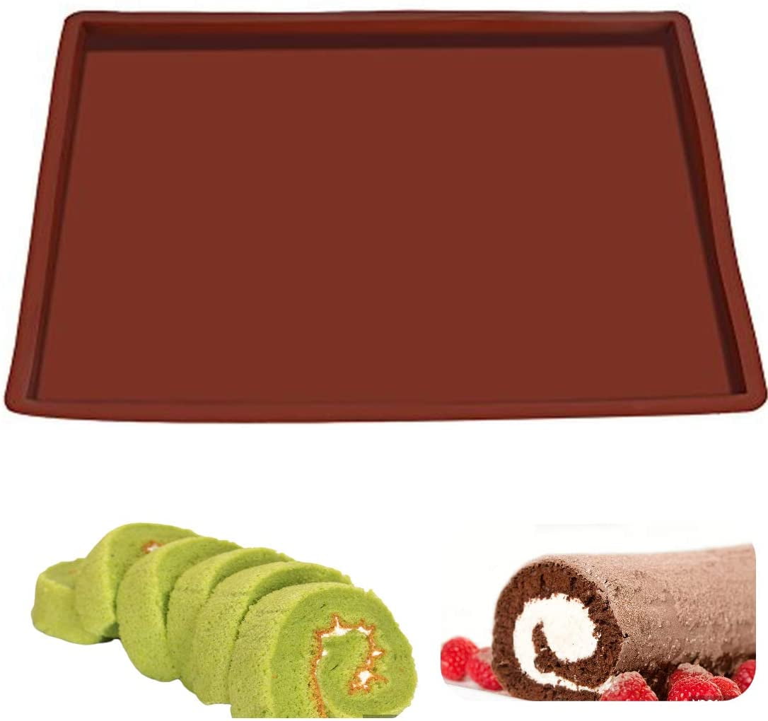 Zhaomeidaxi Swiss Roll Mold Silicone Baking Sheet Mat Jelly Roll Pan