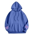 thumbnail image 2 of VBTAPA Womens Oversized Hoodies Bow Graphic Print Hooded Sweatshirts Trendy Casual Long Sleeve Drawstring Pullover Hoodie with Kangaroo Pocket Blue L, 2 of 5