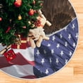 thumbnail image 5 of FMSHPON American Flag Tree Skirt Independence Day Xmas Christmas Tree Skirt Stand Mat for Holiday Party Decoration Indoor Outdoor 48 inches, 5 of 6