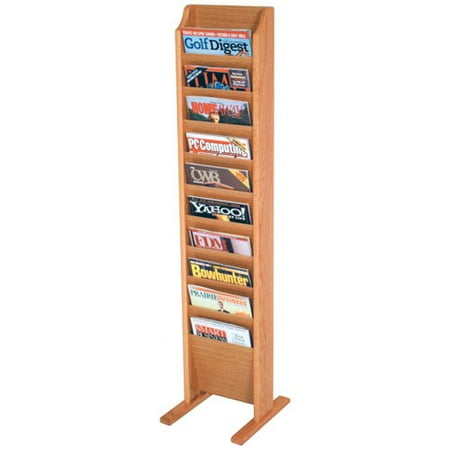 Nine Pocket Magazine Rack - 10-Pocket Floor Magazine Rack