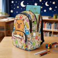 thumbnail image 3 of Yuyamidu Cute Capybara Backpack Set for Girls 4-12 4Pcs Lightweight Bookbag with Lunch Bag Pencil Case Water Bottle Sleeve Kids Schoolbag Back to School Daypack, 3 of 6
