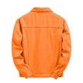 thumbnail image 4 of LODIENY Men Large Size (M-5XL) Casual Classic Denim Jacket Slim Fit Fashion Going Out Jean Coat Distressed Long Sleeve Button Down Collared Jackets with Chest Pockets Orange L, 4 of 6
