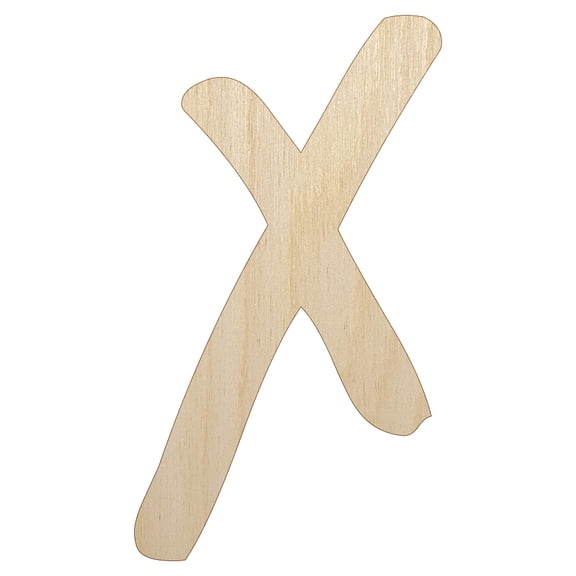 Letter X Uppercase Felt Marker Font Wood Shape Unfinished Piece Cutout Craft DIY Projects - 4.70 Inch Size - 1/8 Inch Thick