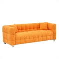 thumbnail image 3 of Aukfa 80" Modern Comfy Sofa, Deep Tufted Couch for Living Room, 2 Pillows, Teddy Fleece Orange, 3 of 8