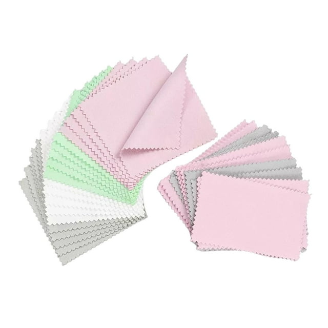 Juego de 50 paños de limpieza para joyas, te para anillos, tón dorado color mezcdo Zulema Servilletas de limpieza de joyas