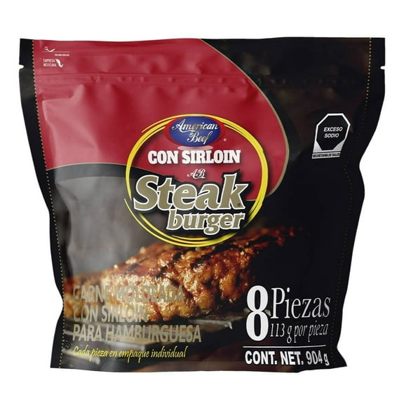Carne para hamburguesa American Beef Steak Burguer con sirloin 904 g