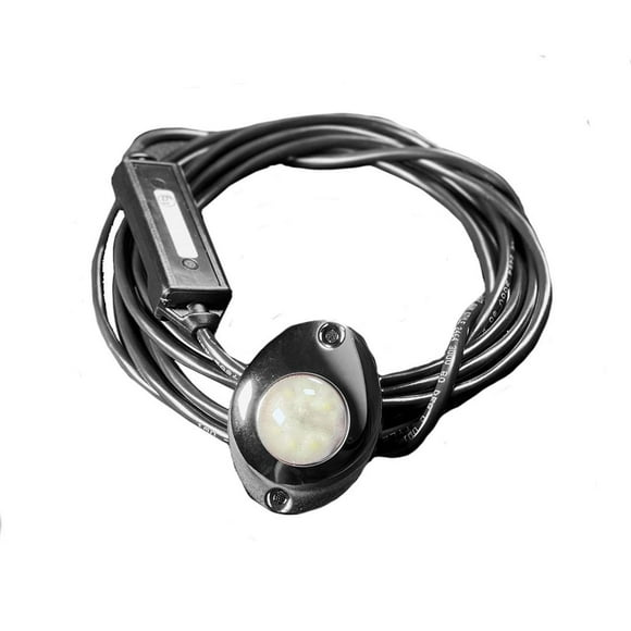 GOST Strobe Light Kit GA-Strobe-White Single Light; ABS Plastic Black Oval Housing; Wired; Clear Lens; LED; White; 25 Flash Patterns; With Chrome Flange/Surface Mount Kit