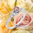 thumbnail image 3 of Unique Boho & hippie 1.50 Carat Round Cut Morganite And Diamond Moissanite Engagement Ring, Wedding Ring in 10k Solid White Gold, Leaf Ring, Gift For Loveria, Promise Ring Anniversary Gift, 3 of 3