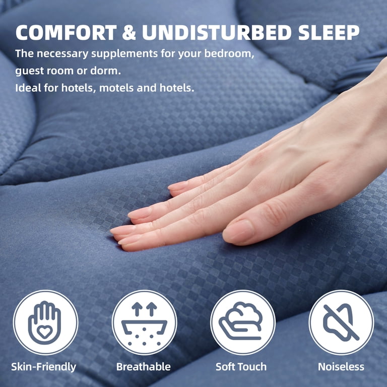 BDEUS Twin Mattress Pad, Breathing Microfiber Dark Blue photo 6