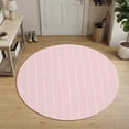 thumbnail image 2 of Round Area Rugs 5Ft, Geometric Stripes Pink Non-Slip Washable Circle Rugs Carpet, Polka Dots Abstract Modern Indoor Outdoor Rug Floor Mats Throw Runner for Bedroom Living Room Bathroom, 2 of 7