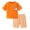 Orange, variant on MAIHAN back to school gifts Girls Summer Short Sleeve Two Piece Outfit Round Neck Floral Embroidery Ruffle Cuff Tee Matching Curved Line Pattern Shorts With Lace Frill Hem Leisur (Khaki,2-3 Years)