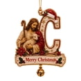 thumbnail image 2 of Christmas Decorations Indoor Clearance - 1PC Christmas C Letter Ornaments with Bells, Shatterproof Acrylic Christmas Tree Ornament Decorations, Winter Hanging Decor for Xmas Tree, Fireplace (C), 2 of 7