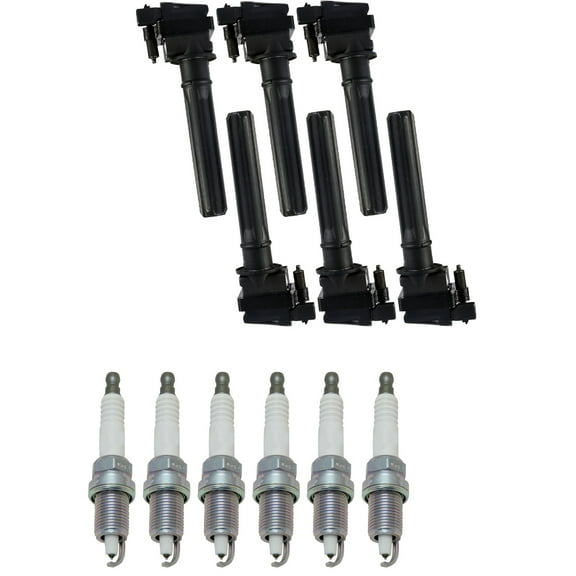 Set of 6 ISA Ignition Coils and 6 NGK Spark Plugs Compatible with 2001-2002 Chrysler Prowler Base Convertible 2-Door 3.5L 3497CC 215Cu. In. V6 GAS SOHC  Replacement For UF269