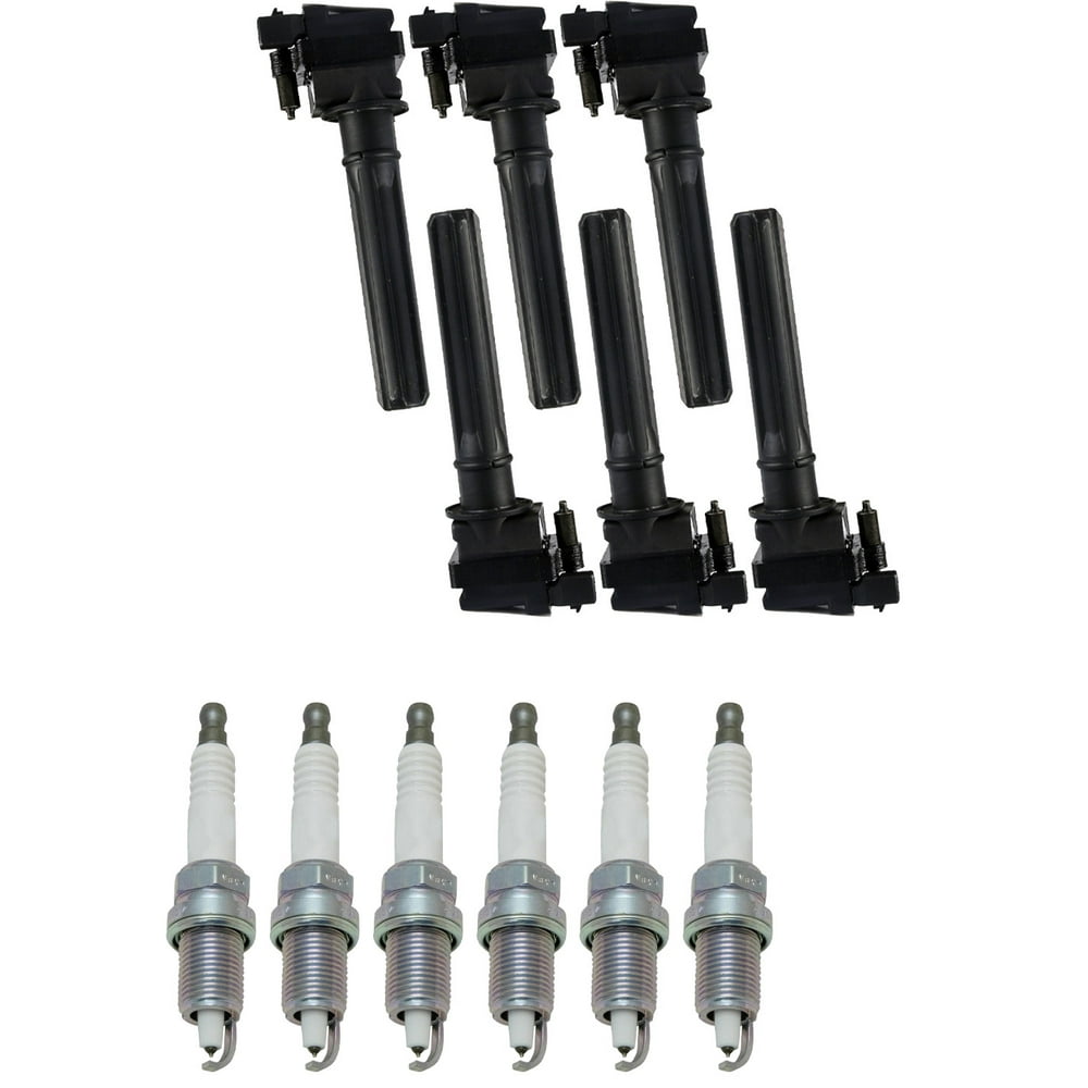 Set of 6 ISA Ignition Coils and 6 NGK Spark Plugs Compatible with 2005