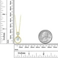 thumbnail image 3 of Gem Stone King 18K Yellow Gold Plated Silver Sky Blue Aquamarine Pendant Necklace for Women (1.60 Cttw, Gemstone March Birthstone, Round 6MM and 4MM), 3 of 3