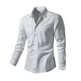 thumbnail image 2 of WREESH Men's Linen Button Down Shirts Long Sleeve with Pockets for a Casual and Comfortable Fit White, 2 of 5