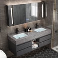 thumbnail image 3 of Bathroom Cabinete Modern Full Set Rock Plate Integrated Bathroom Vanities Cabinet Combination Modern Light Luxury Hanging Toilet My Lux Decor Round, 3 of 6