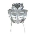 thumbnail image 3 of HTNBO Women's Winter Crop Vest Metallic Quilted Down Vest Sleeveless Puffer Jacket, 3 of 7