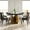 Black+Bronze+White, variant on 53" Round Dining Table In Black, Solid Oak Wood Base With Sintered Stone Top, Seats 6, Modern Room Table, To Stains And Burns Black Base, Surface For Fixture, Scratch & Easy Wipe Clean