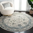 thumbnail image 2 of SAFAVIEH Valencia Maria Oriental Polyester Area Rug, Ivory/Blue, 6'4" x 6'4" Round, 2 of 8