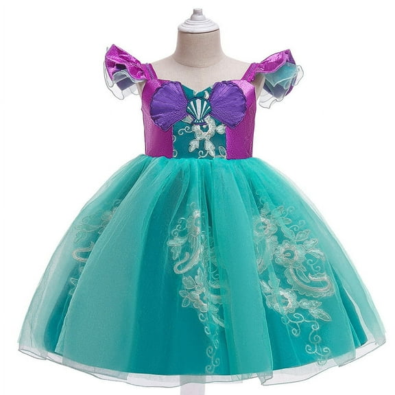 Girls Ariel Mermaid Princess Dress Birthday Party Christmas Cosplay Outfit