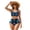 Black and Blue - Butterfly Dreamcatcher, variant on Mushroom Printed Womens High Waisted Bikini Sets Tummy Control Two Piece Bathing Suits Twist Front V Neck Swimsuit Crisscross Tie Back Bathing Suit, 3XL