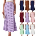 thumbnail image 2 of PADFRYBK Casual Skirts For Women Summer Printed High Waisted Skirt Splice Color Long Dress Pull-On Fitted Pencil Skirt, 2 of 6