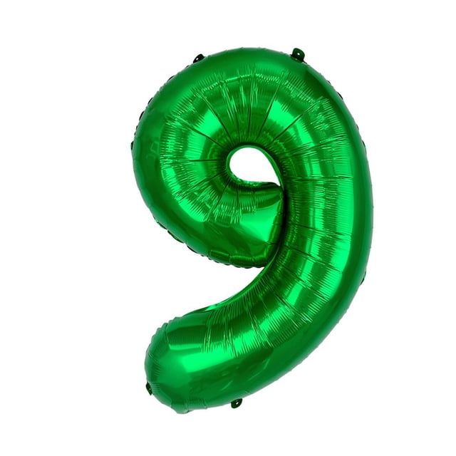 32-Inch Green Number Balloons - Aluminum Foil Mylar Digit Balloons for Birthday Parties Anniversaries Graduations & Celebrations