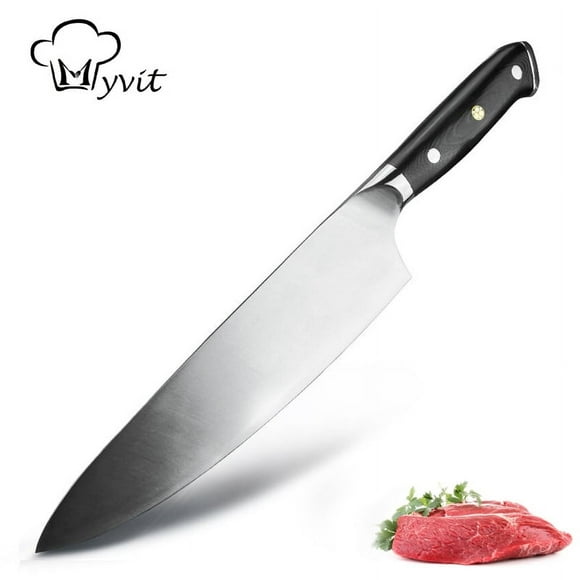 Couteau de Chef 8 Pouces Couperet de Cuisine Professionnel Ultra Tranchant, Couteaux en Acier Inoxydable Allemand avec Boîte-Cadeau, Chef Boucher Pleine Soie Hachant Trancheuse à Viande
