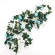 thumbnail image 3 of de decorativa Flor de rosa artificial Pao de vid con hojas verdes Decoración del jardín de la boda del hogar Accesorios colgantes Azul + Blanco LHCER 1, 3 of 8