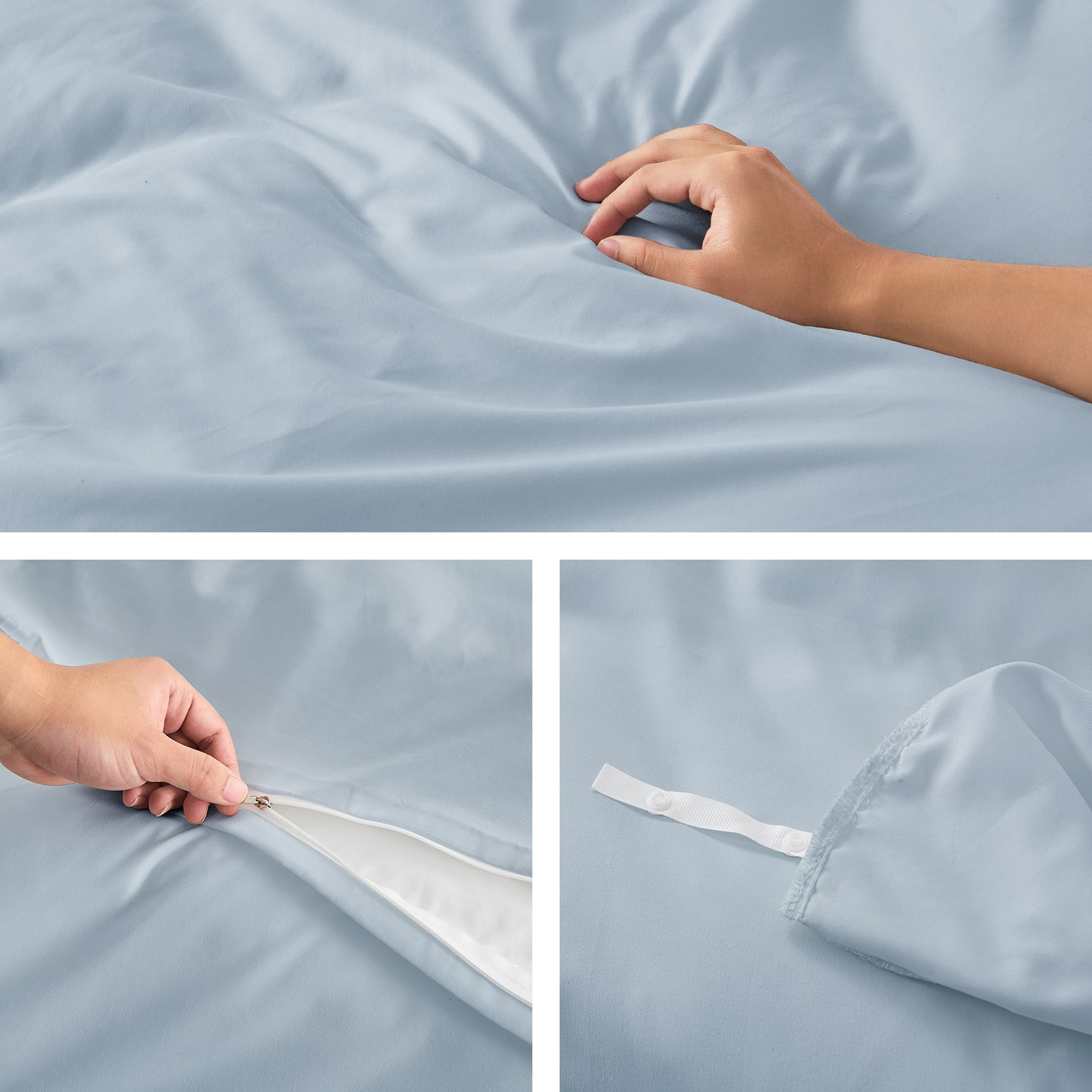 Hitime Luxury King Duvet Cover, Soft & Breathable Microfiber 3 Pieces King Bedding Sets, King Comfy Duvet Cover, with Zipper Closure