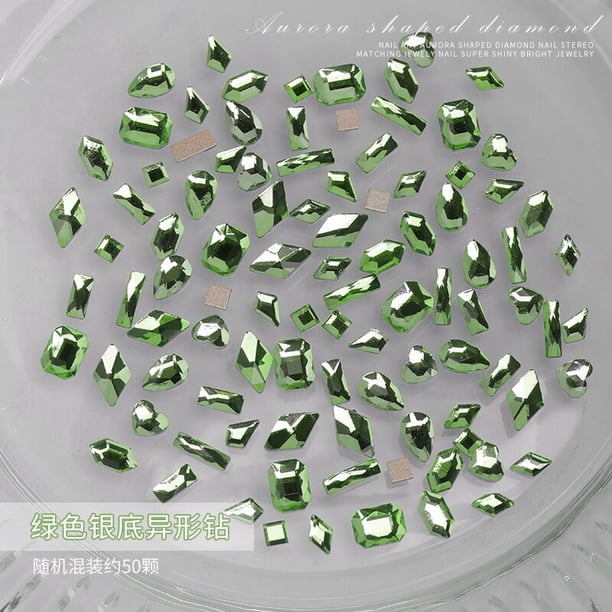 100 Uds. Mezcla de cristales AB para decoración de uñas, diamantes de imitación con parte posterior plana, gemas 3D para uñas, decoraciones de manicura DIY Tan Jianjun unisex